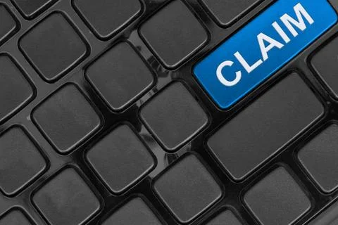 Keyboard close up,top view, claim insurance  word イラスト素材