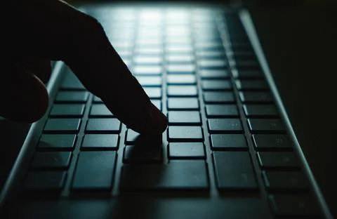 Keyboard closeup view. Close-up of hands typing on a computer keyboard Stock Photos