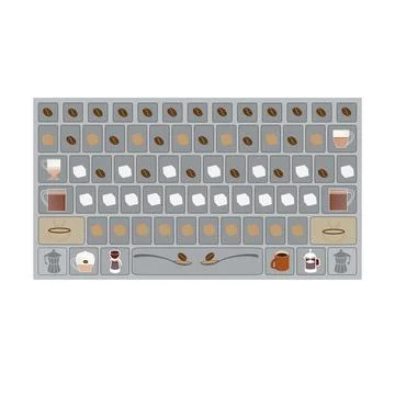 Keyboard with coffee symbols Stock Illustration