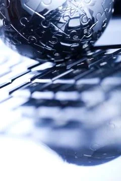 Keyboard, Computer background, modern network symbols concept Foto stock