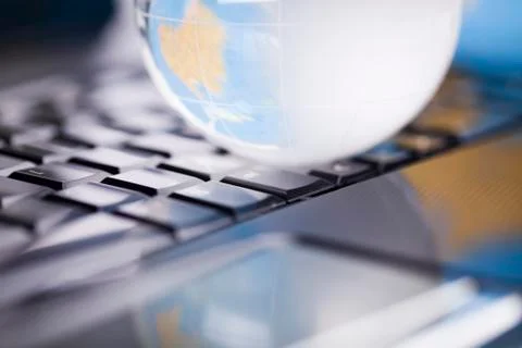 Keyboard, Computer background, modern network symbols concept 写真素材