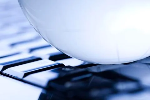 Keyboard, Computer background, modern network symbols concept 写真素材