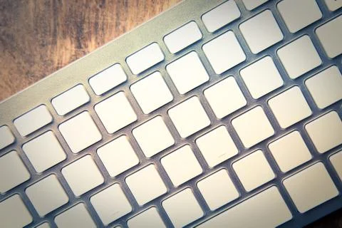 Keyboard of a computer with blank buttons, keypads Stock Photos