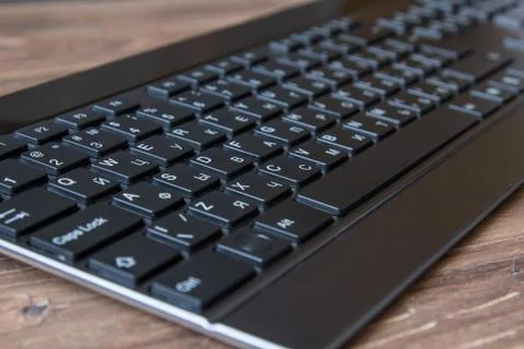 Keyboard of computer close up. Technology, business or education concept Stock Photos