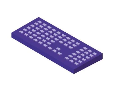 Keyboard computer hardware isometric icon Stock Illustration