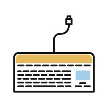 Keyboard computer hardware line and fill style icon Stock Illustration