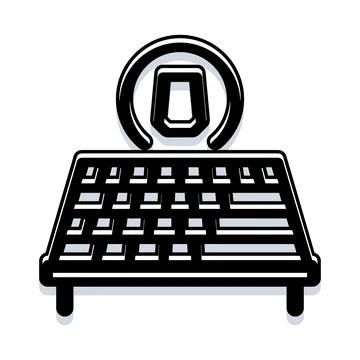 Keyboard with computer input device icon 스톡 일러스트