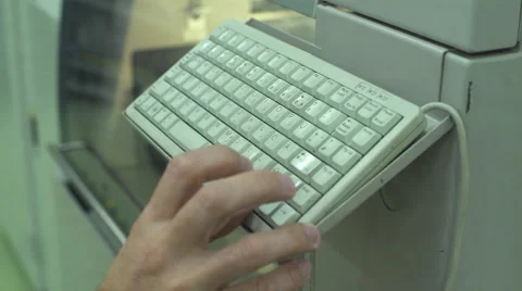 Keyboard Control Of Production Line Stock Footage 68660104