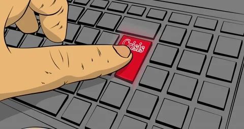 Keyboard with Crisis word Video stock 172051353