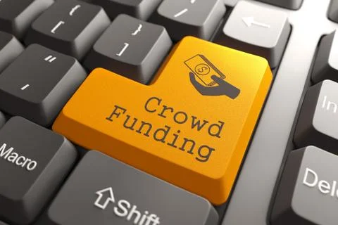 Keyboard with Crowd Funding Button. Stock Illustration