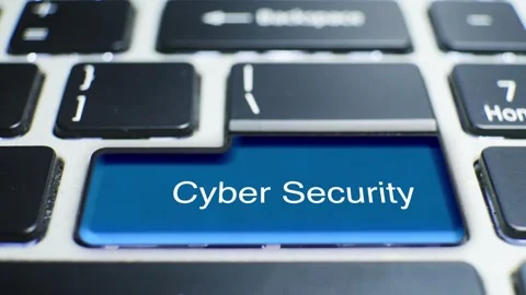 Keyboard Cyber Security Button Pressed by hand finger Stock Footage 246650170