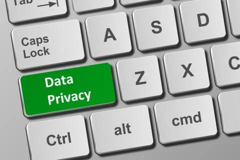 Keyboard with data privacy button Stock Illustration