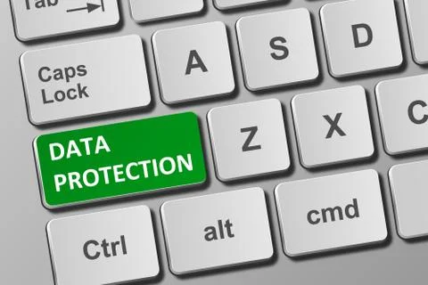 Keyboard with data protection button Stock Illustration