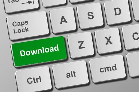 Keyboard with download button Stock Illustration