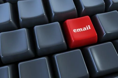 Keyboard with email button Stock Illustration