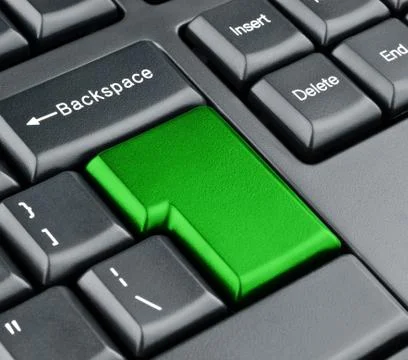 Keyboard empty green enter button Stock Illustration