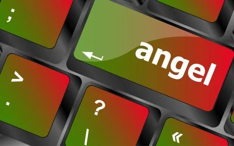 Keyboard with Enter button, angel word on it Stock Illustration