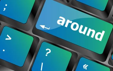 Keyboard with enter button, around word on it Stock Illustration
