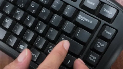 Keyboard Enter pressed Key Close-up - Office Desk Technology Device Stock Footage 311796129