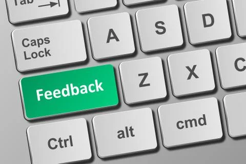 Keyboard with feedback button Stock Illustration