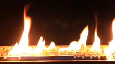 Keyboard on fire Stock Footage 42989912