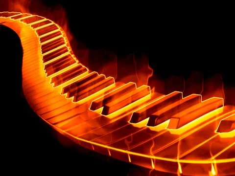 Keyboard on fire Stock Photos