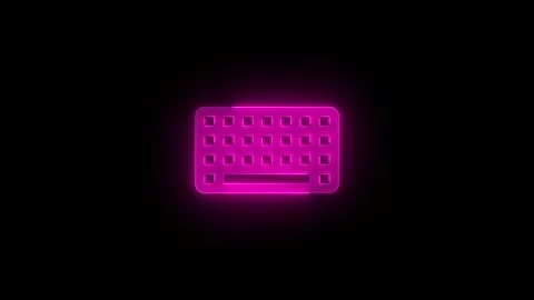 Keyboard full stroke icon glowing neon pink color animation Stock Footage 289431765