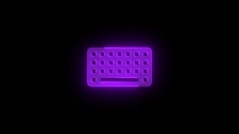 Keyboard full stroke icon glowing neon purple color animation Stock Footage 289431774