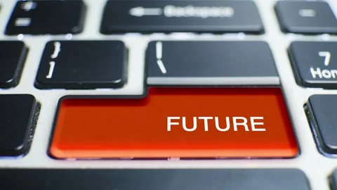 Keyboard Future Button Pressed by hand finger Stock Footage 246649884