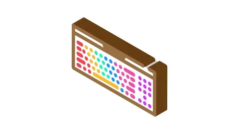 Keyboard gaming pc isometric icon animation Stock Footage 327292814
