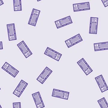 Keyboard gaming pc line vector seamless pattern Stockillustratie