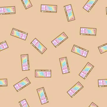Keyboard gaming pc vector seamless pattern Stock Illustration
