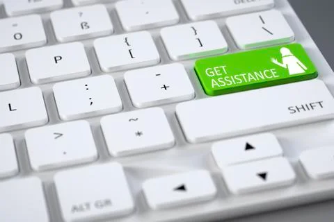 Keyboard get assistance Stock Illustration