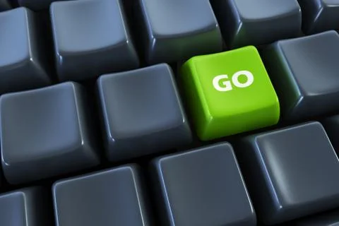 Keyboard with "go" button Stock Photos