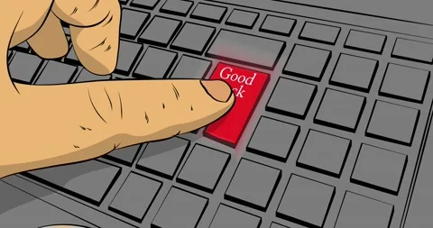 Keyboard with Good luck text Video stock 172147667