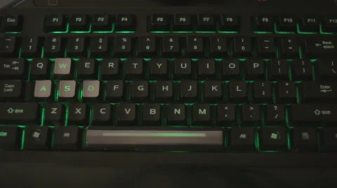 Keyboard with green backlight Stock Footage 42752715
