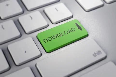 Keyboard with  green button - Download Stock Illustration