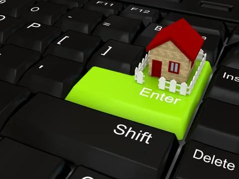 Keyboard - green key. Stock Illustration
