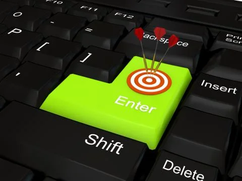 Keyboard - green key. Stock Illustration