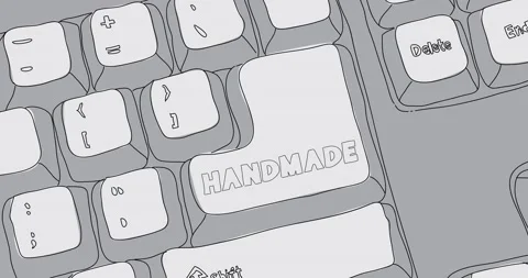 Keyboard with Handmade word on key Stock Footage 217874672