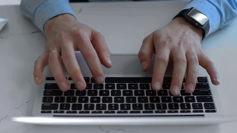 Keyboard hands on the laptop Stock Footage 104321844