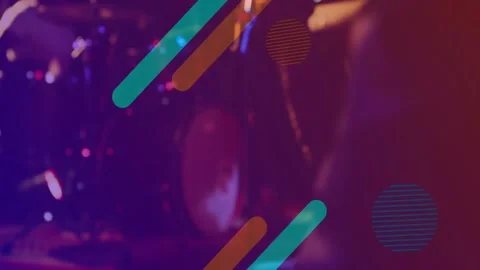 Keyboard hands starting pullback, revealing band, singer at mic performing, Stock Footage 331832819