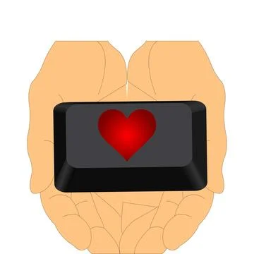 Keyboard heart Stock Illustration
