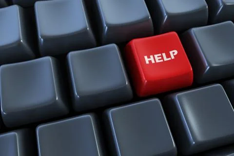 Keyboard with "help" button Stock Photos