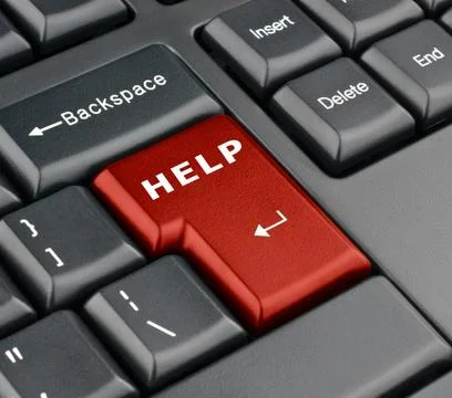 Keyboard help button Foto stock