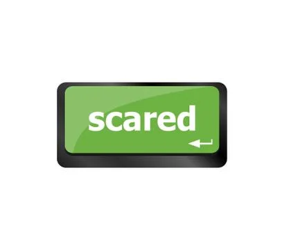 Keyboard with hot key - scared word. laptop enter button Stock Illustration