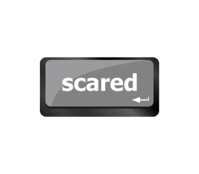 Keyboard with hot key - scared word. laptop enter button Stock Illustration