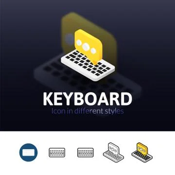 Keyboard icon in different style Stock Illustration