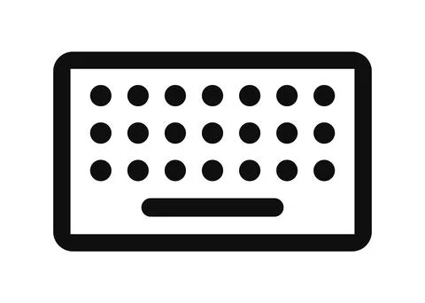 Keyboard Icon in Flat Line Style Isolated Vector Illustration Stock Illustration