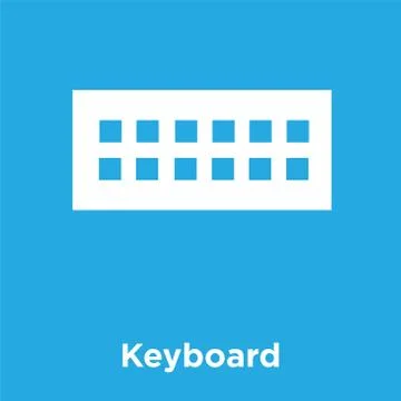 Keyboard icon isolated on blue background Stock Illustration